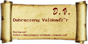 Debreczeny Valdemár névjegykártya