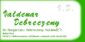 valdemar debreczeny business card
